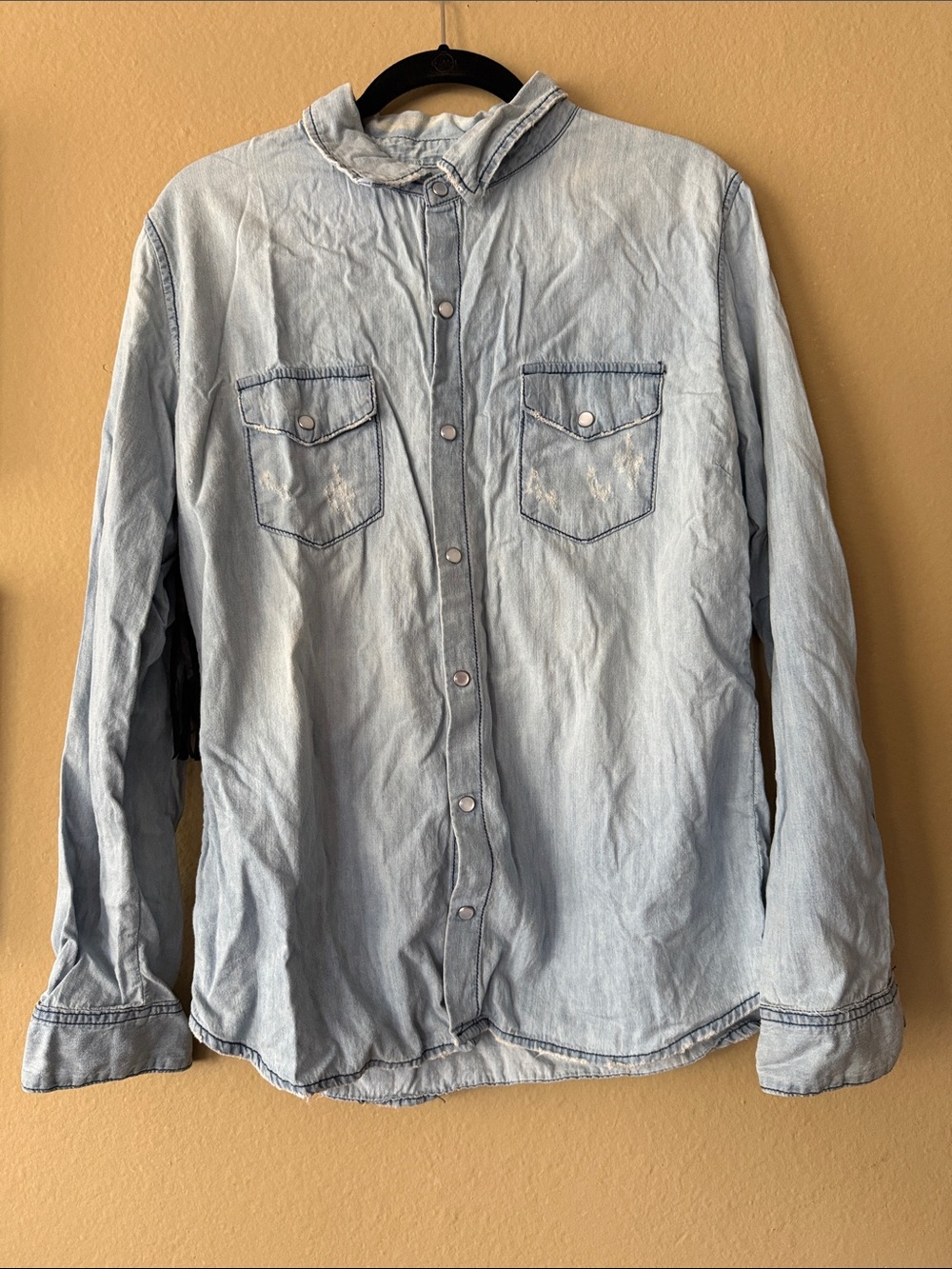 Western Car Mar LF Fringe Back Chambray